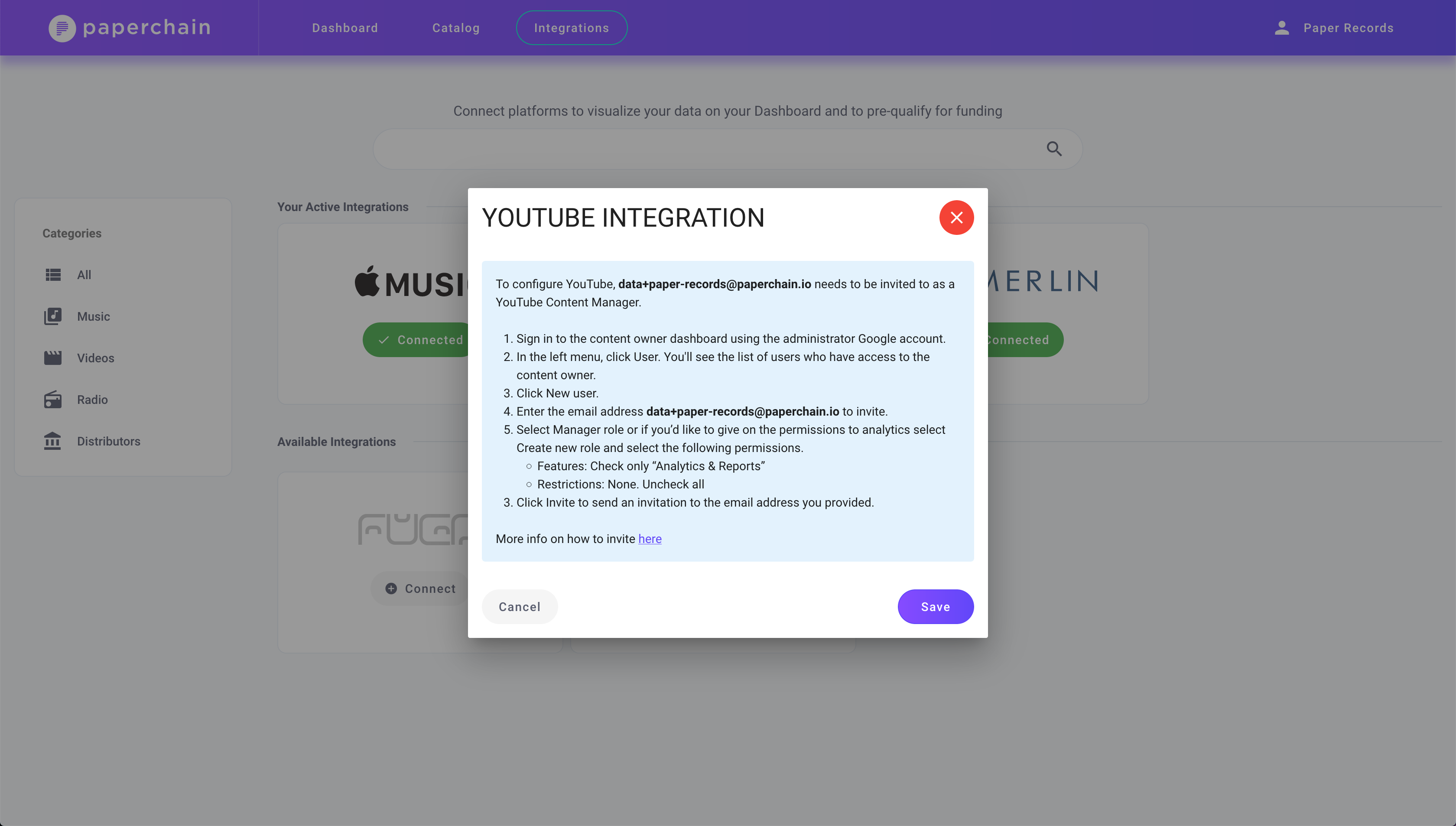 YouTube Integration Instructions